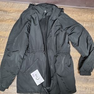 Zyia M black drawstring hooded jacket